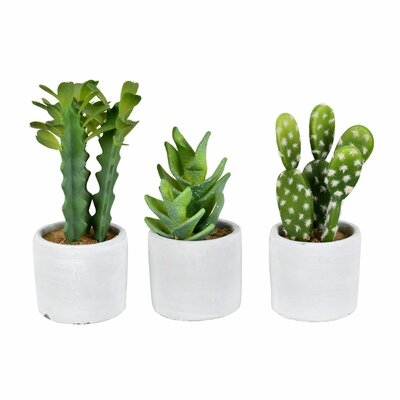 3 Artificial Cactus Plant in Pot Set - Image 0