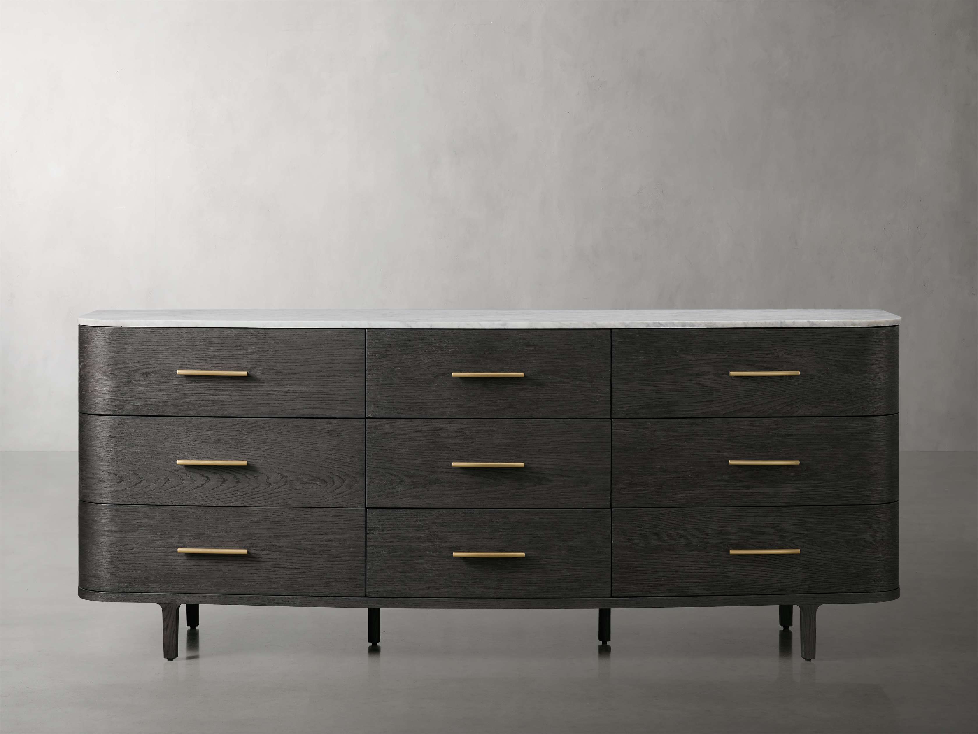 Danny Nine-Drawer Dresser in Stone Black  Carrara Marble/Ebony - Image 0