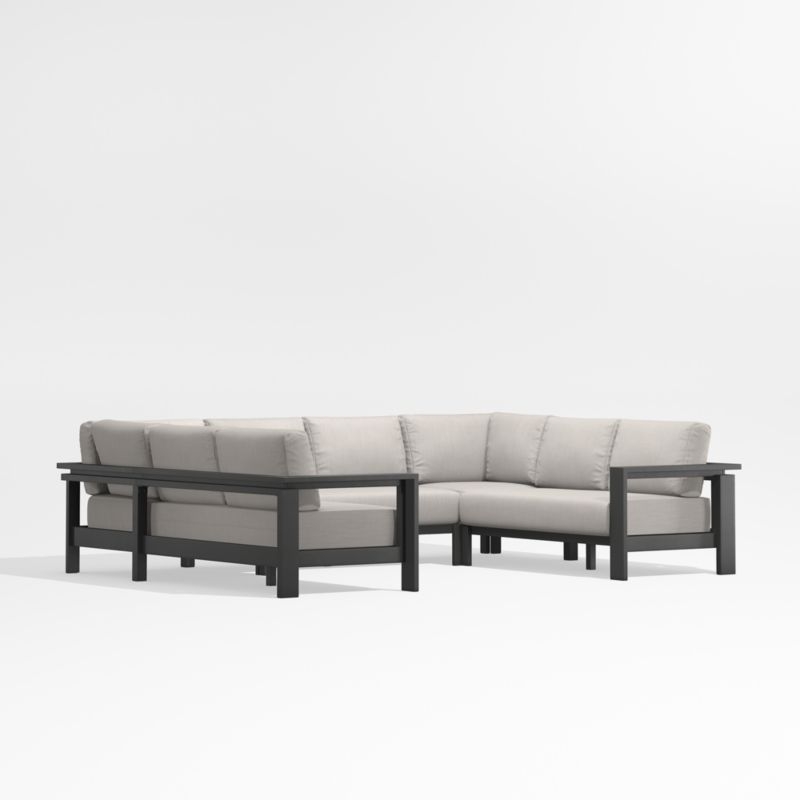 Walker Black Metal 5-Piece Outdoor Sectional Sofa Frame - Image 1