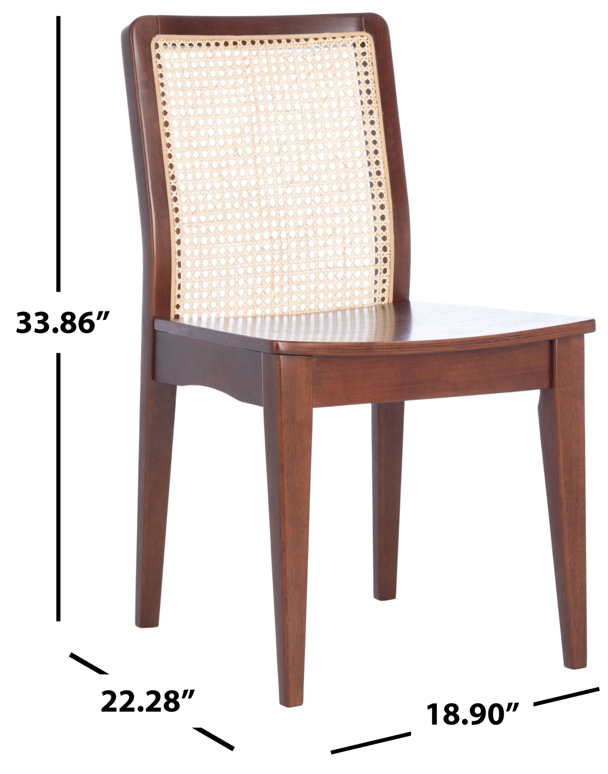 Benicio Rattan Dining Chair - Dark Brown / Natural - Safavieh SET OF 2 - Image 7
