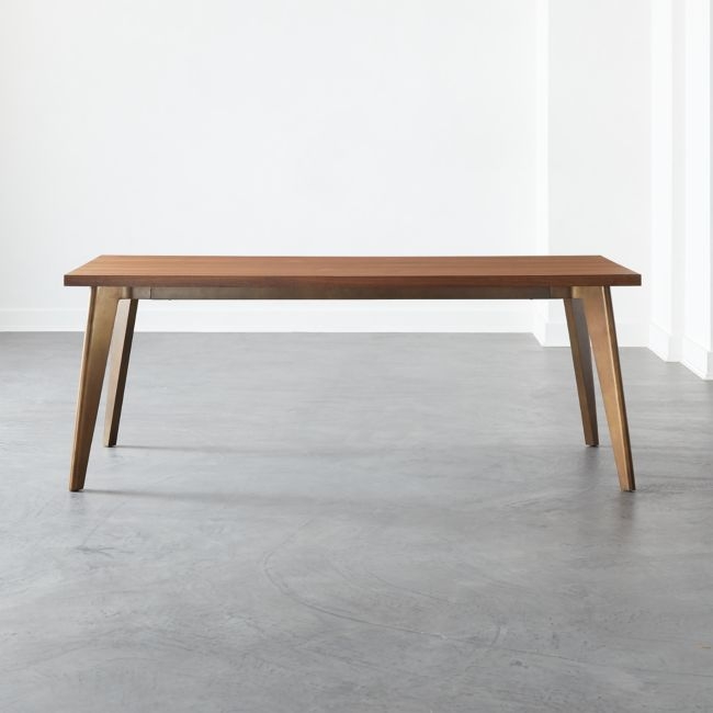 Harper Brass Dining Table with Walnut Top - Image 0