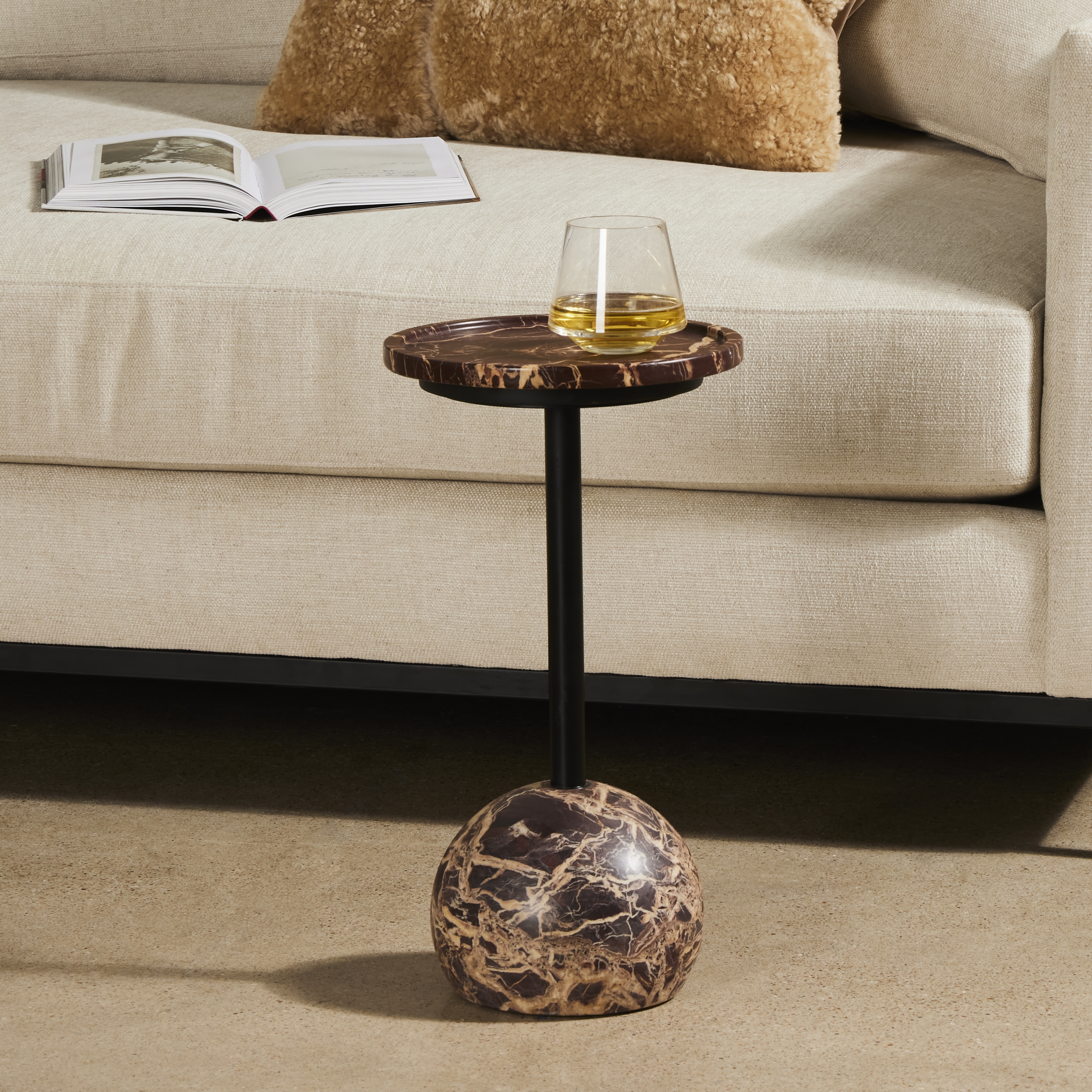 Viola Accent Table - Merlot Marble - Image 8