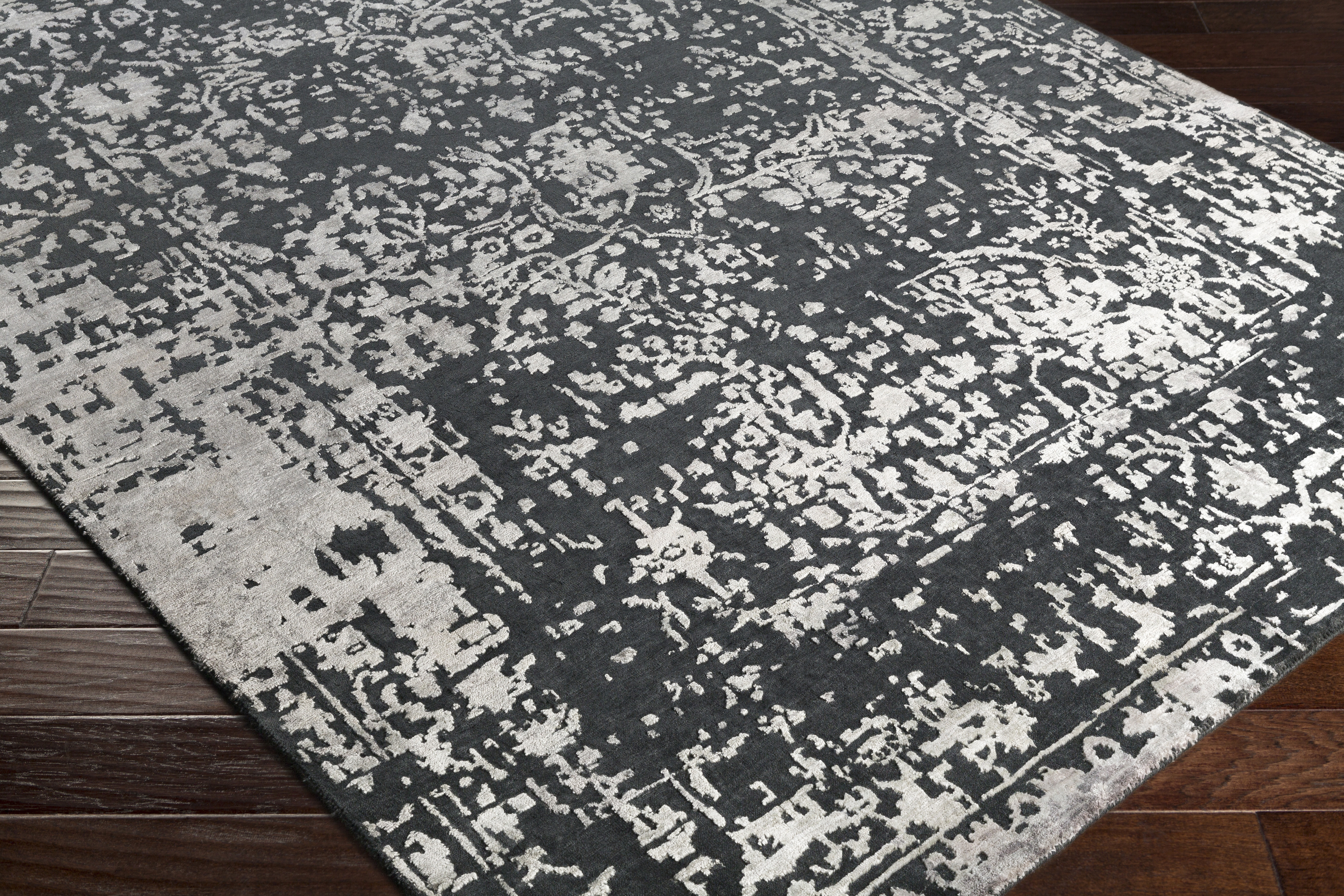 Euphoric Black Indoor 9' x 12' Handmade Rug - Image 2