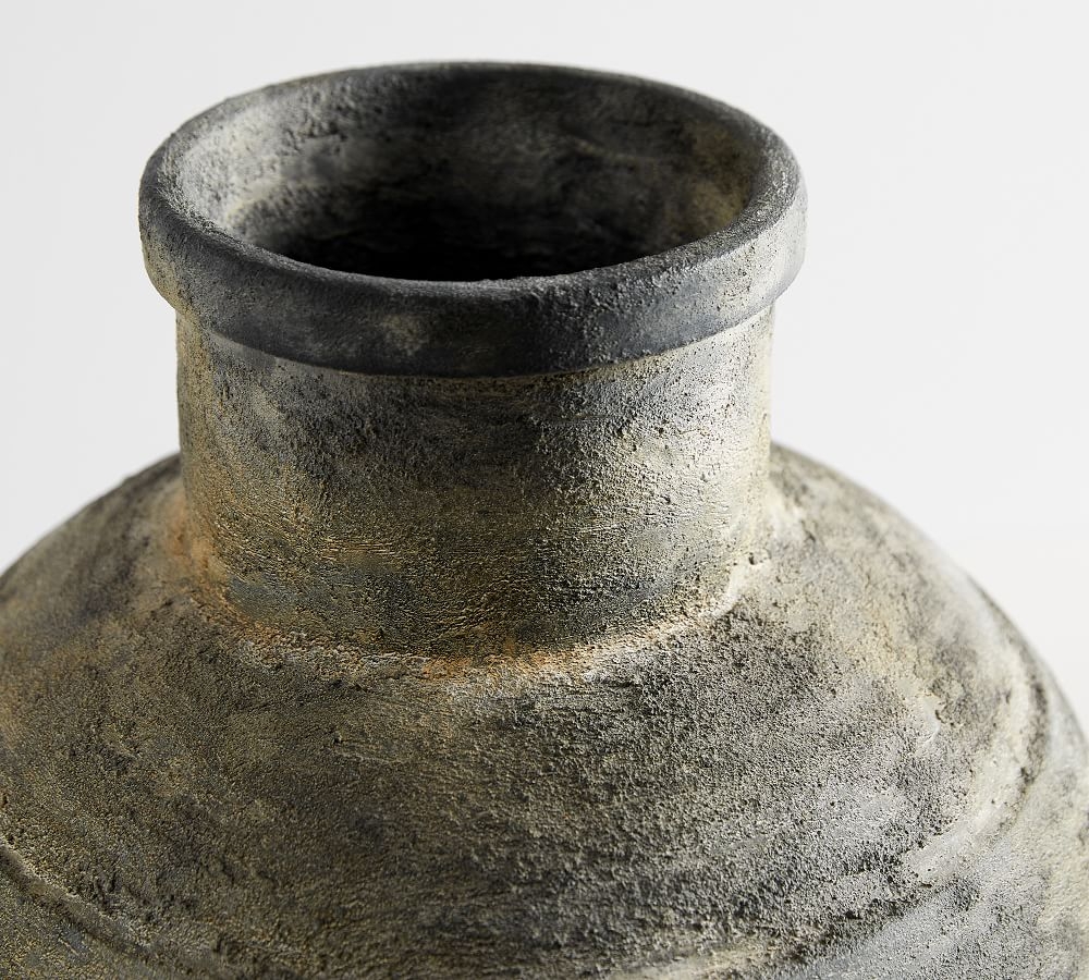 Artisan Handcrafted Terracotta Vase, Xl, Black - Image 1
