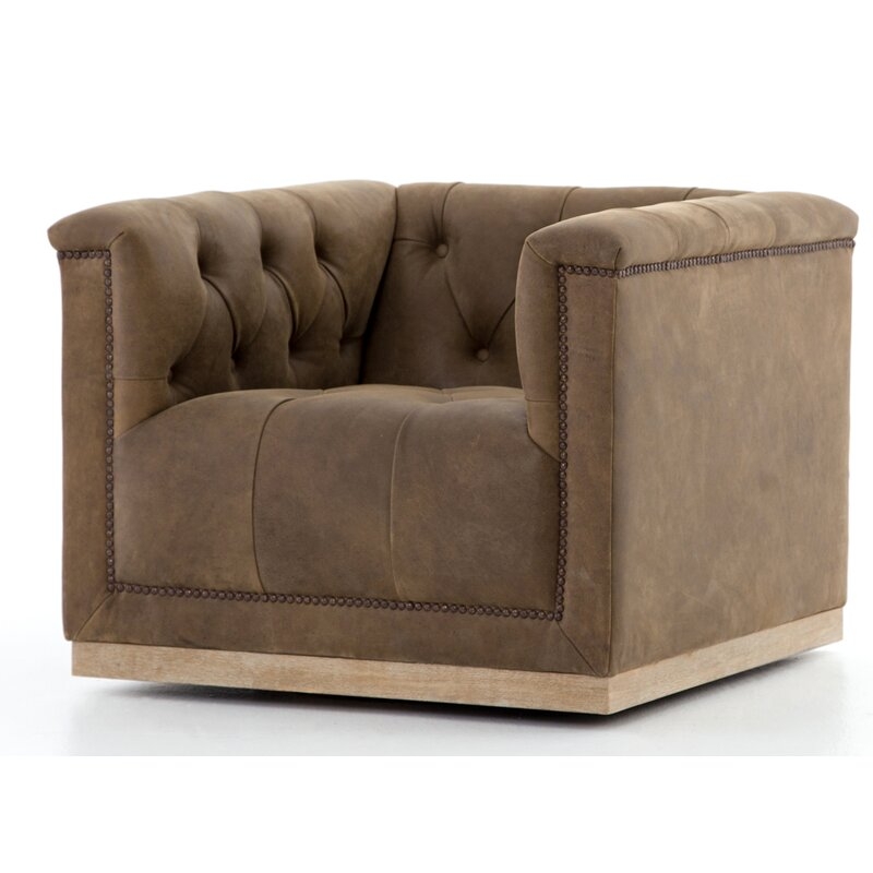 Union Rustic Ila Swivel 20.5" Armchair Upholstery Color: Umber Gray - Image 0