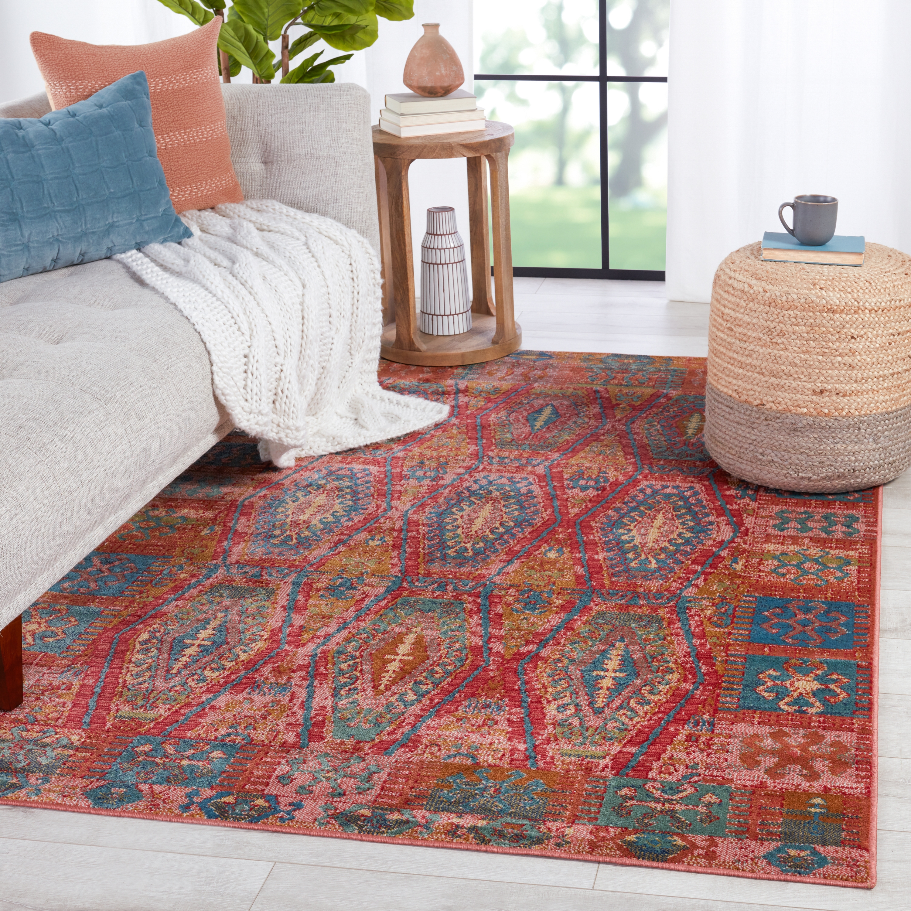 Vibe by Miron Tribal Pink/ Blue Area Rug (8'10"X11'9") - Image 5