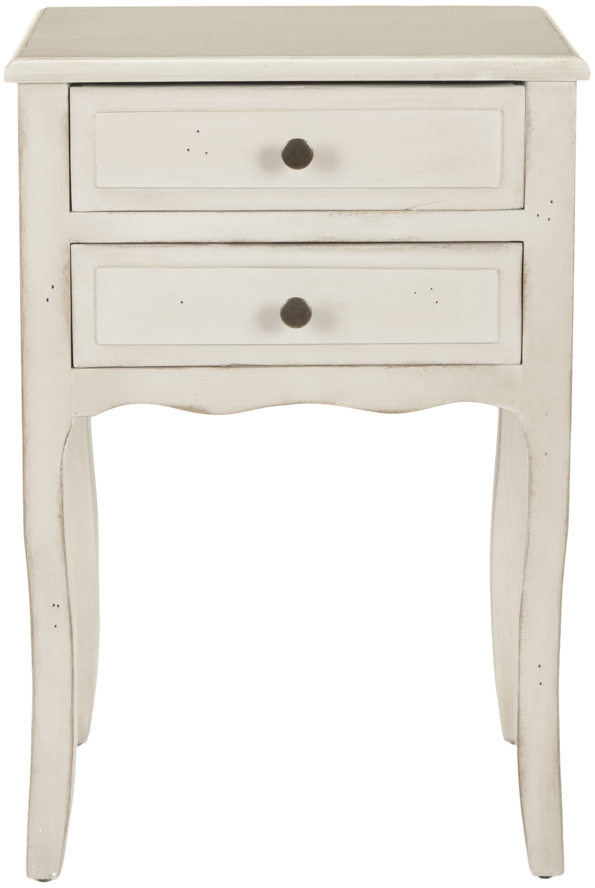 Lori End Table With Storage Drawers - White - Safavieh - Image 0