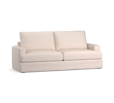 Canyon Square Arm Slipcovered Sofa 82", Down Blend Wrapped Cushions, Performance Slub Cotton Stone - Image 2