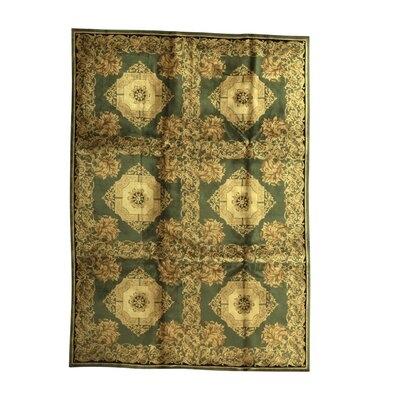 Savonnerie Hand-Knotted Wool BLACK Area Rug - Image 0
