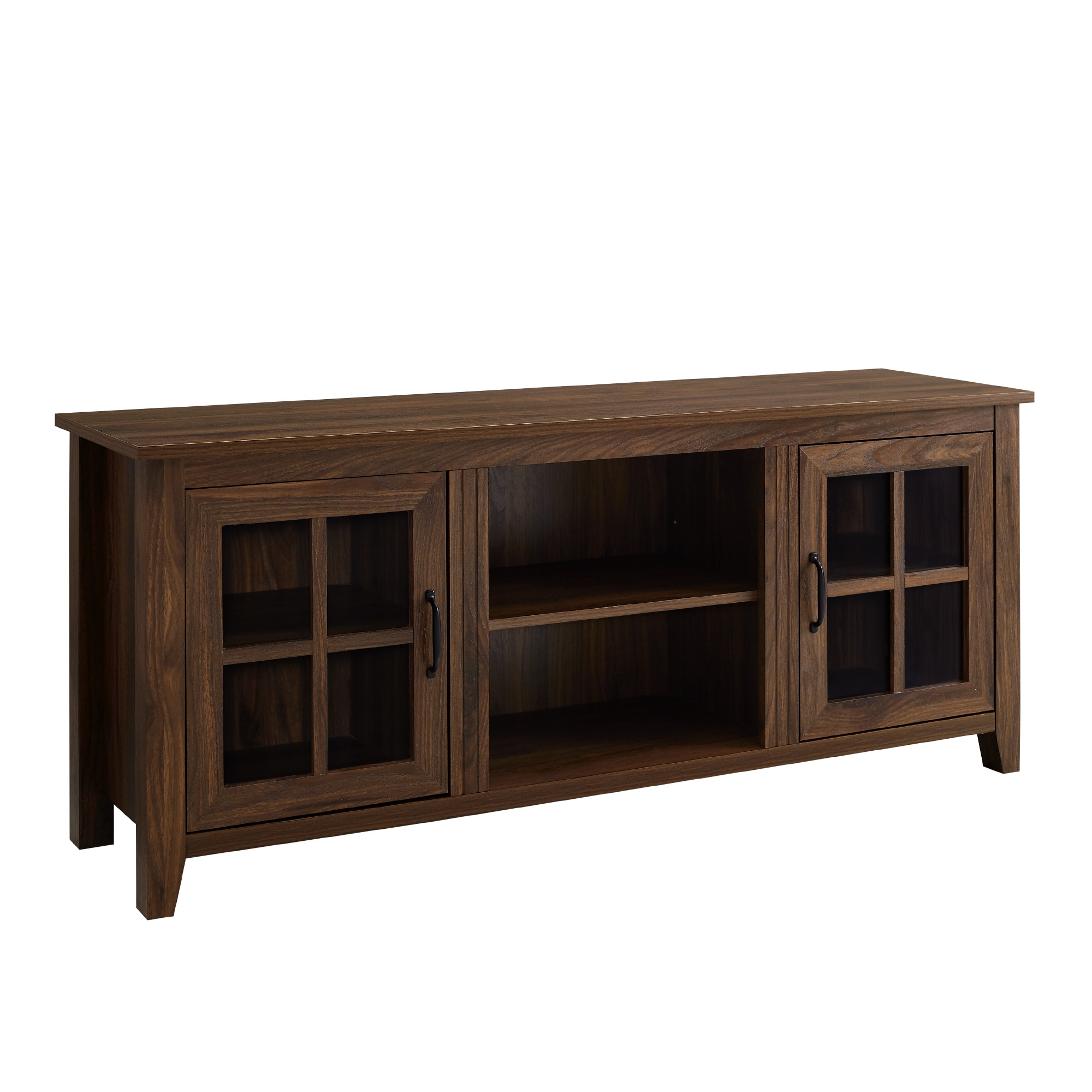 Classic Glass Door TV Console for TVs up to 65” – Dark Walnut  - Image 0
