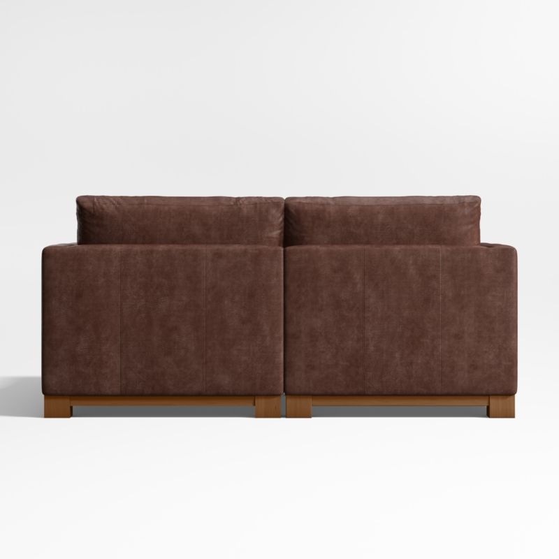 Gather Deep Wood Base 2-Piece Small Space Leather Sectional Sofa with Chaise Lounge - Image 3