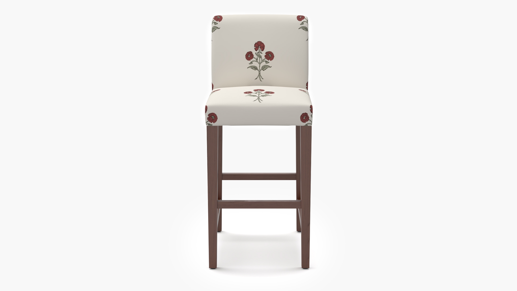 Signature Dining Bar Stool, Red Delphine, Walnut Square Tapered Leg - Image 0