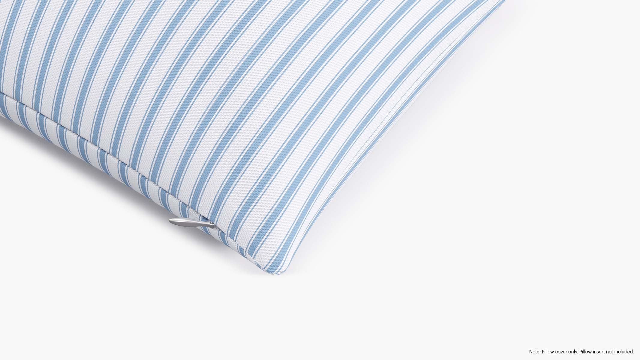 Throw Pillow Cover 14" x 20", Cornflower Classic Ticking Stripe, 14" x 20" - Image 1