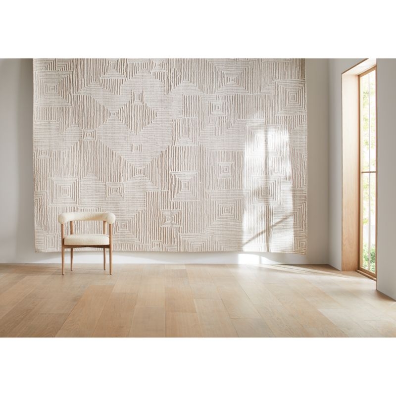 Milos Wool and Viscose Handwoven Sand Brown Area Rug 6'x9' - Image 1