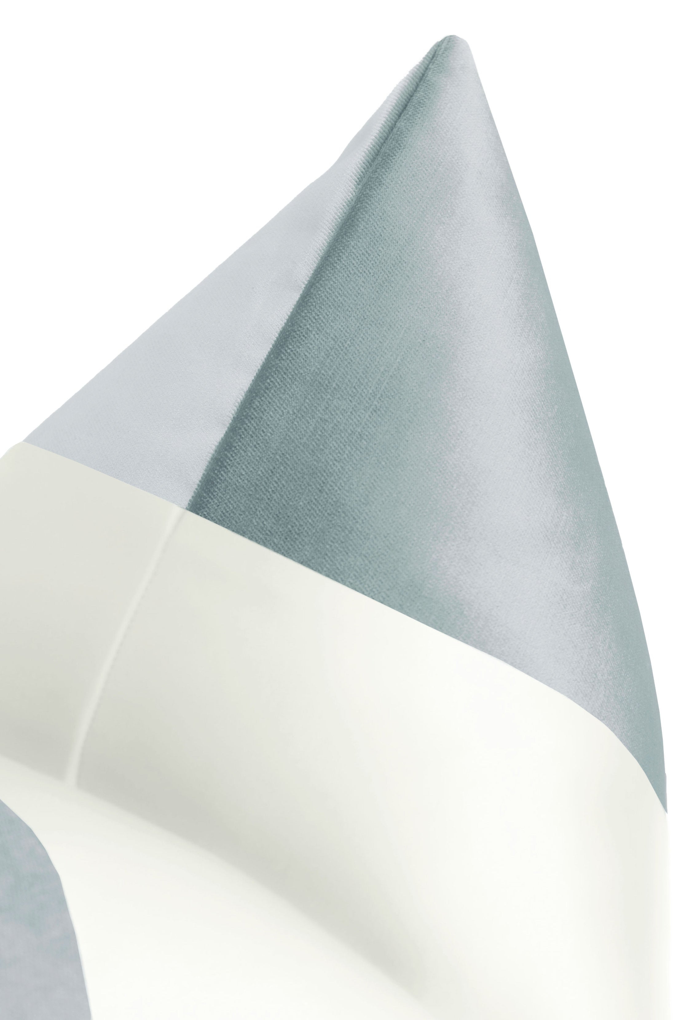 PANEL COLORBLOCK :: FAUX SILK VELVET // MINERAL  + ALABASTER SILK - 20" X 30" QUEEN SHAM - Image 2