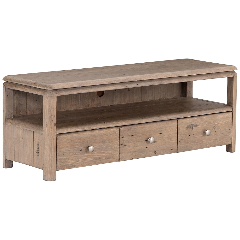 Monroe 47 1/4" Wide Rustic Wood 3-Drawer Media Console - Style # 97R12 - Image 0