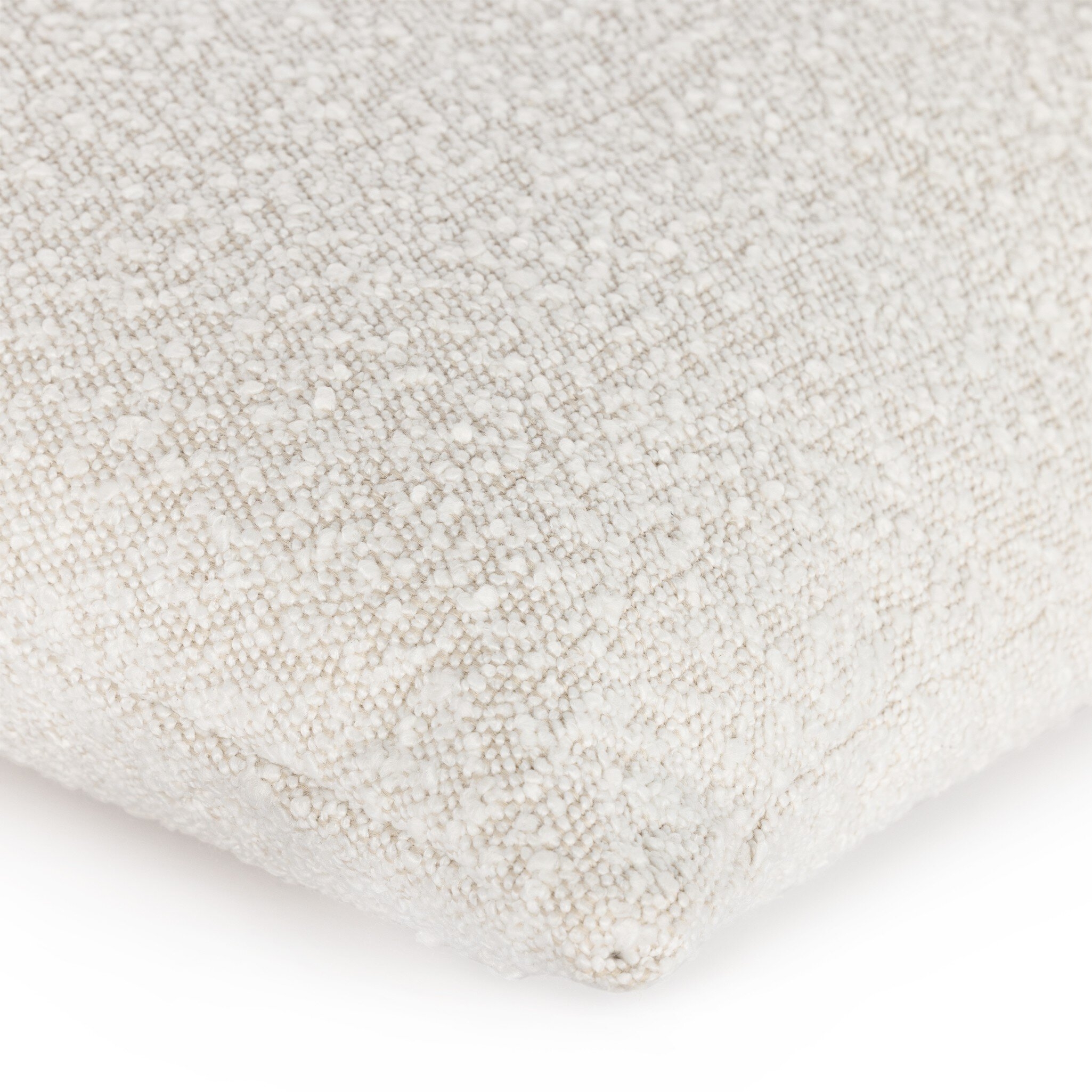 Boucle and Leather Pillow - Knoll Natural - Image 3