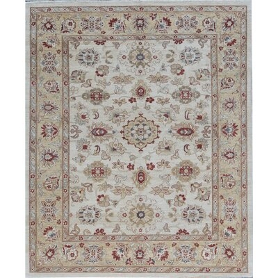 Sultanabad Oriental Hand-Knotted Wool Cream/Gold Area Rug - Image 0