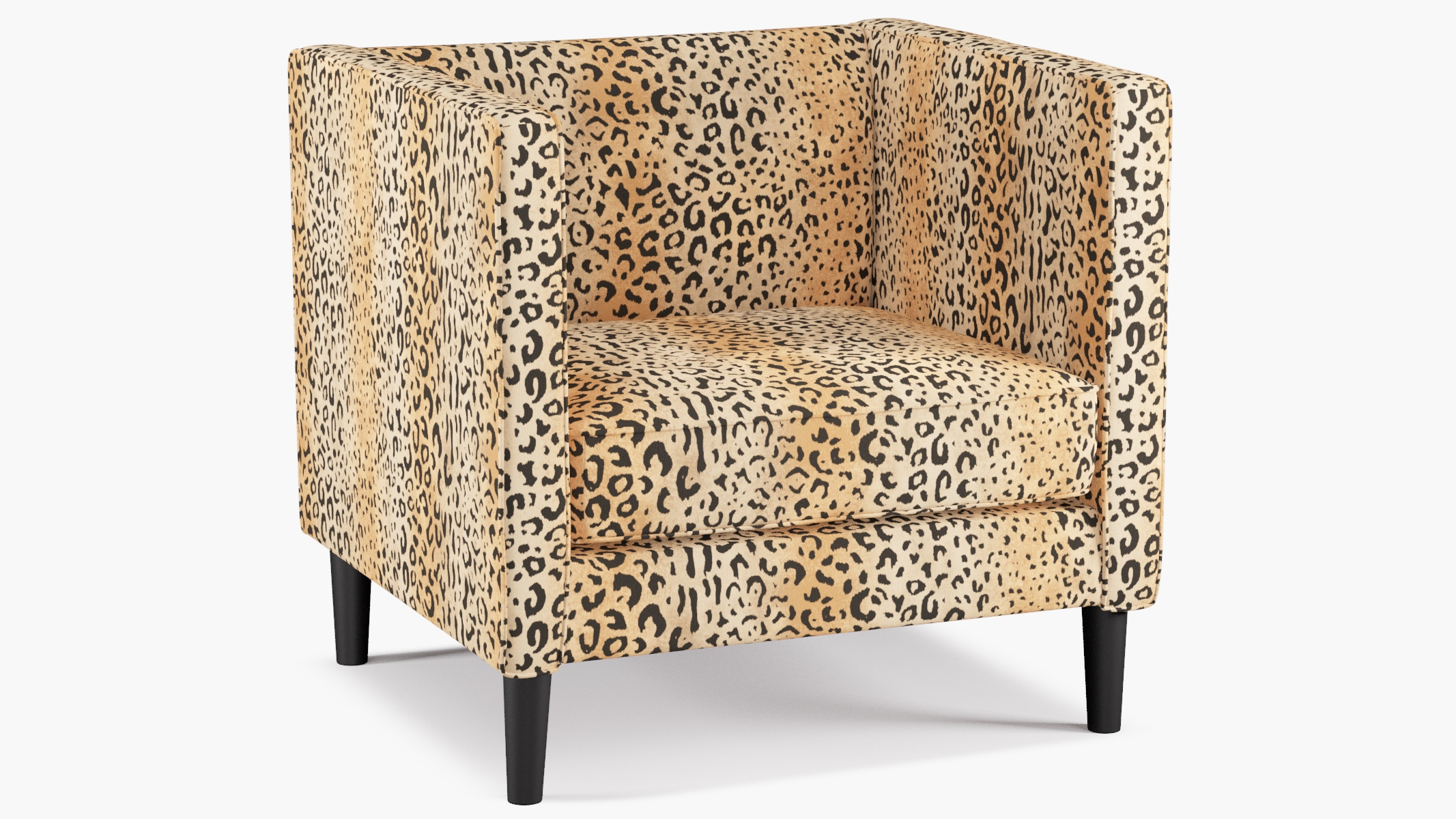 Tuxedo Chair, Leopard, Black - Image 0