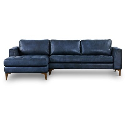 Bridgewater 114" Wide Genuine Leather Sofa & Chaise - Image 0