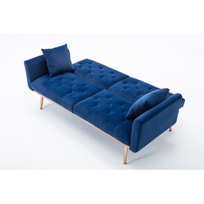 Patchell 68.11" Wide Velvet Square Arm Convertible Sofa - Image 0