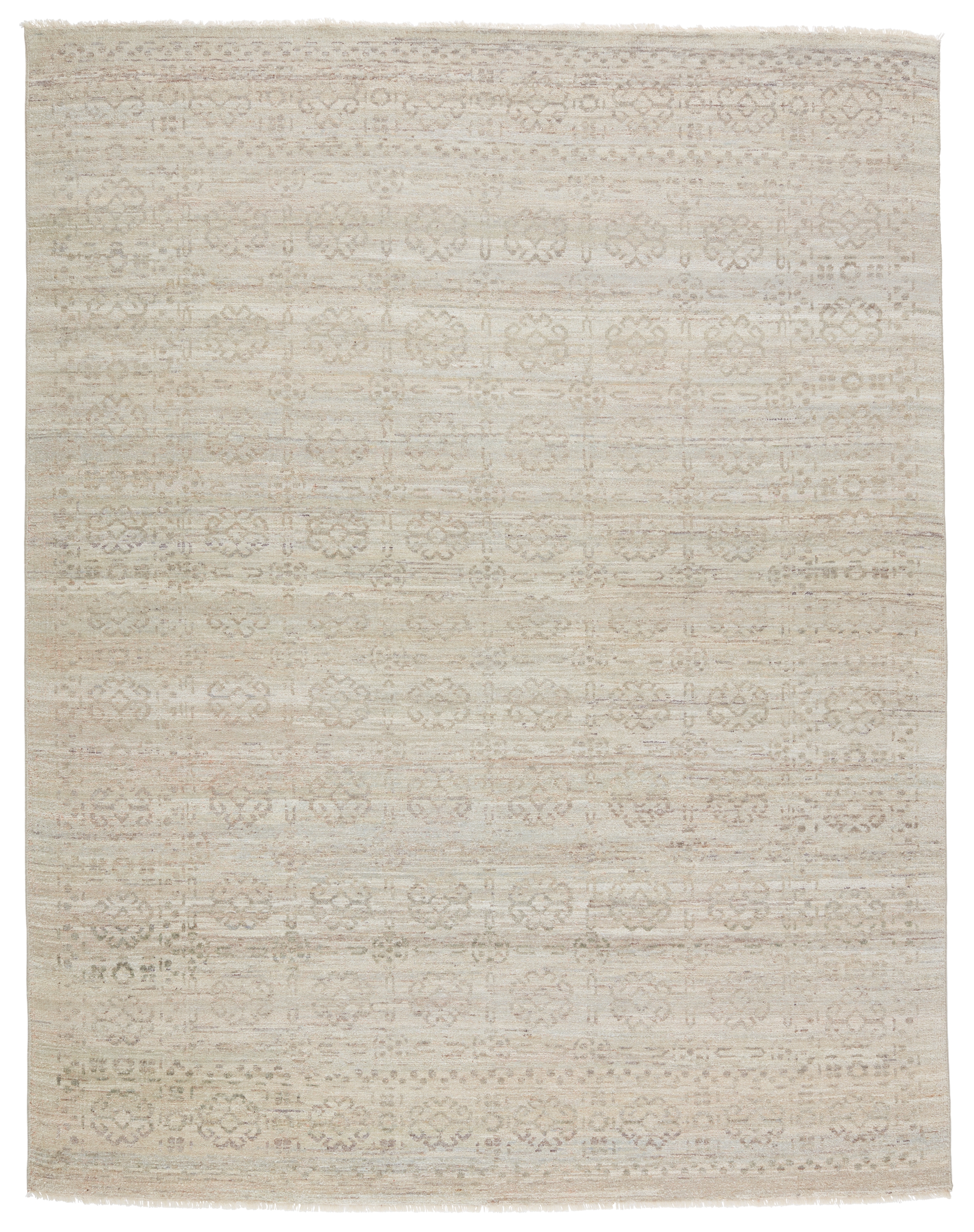 Amalia Hand-Knotted Trellis Taupe/ Light Gray Area Rug (6'X9') - Image 0