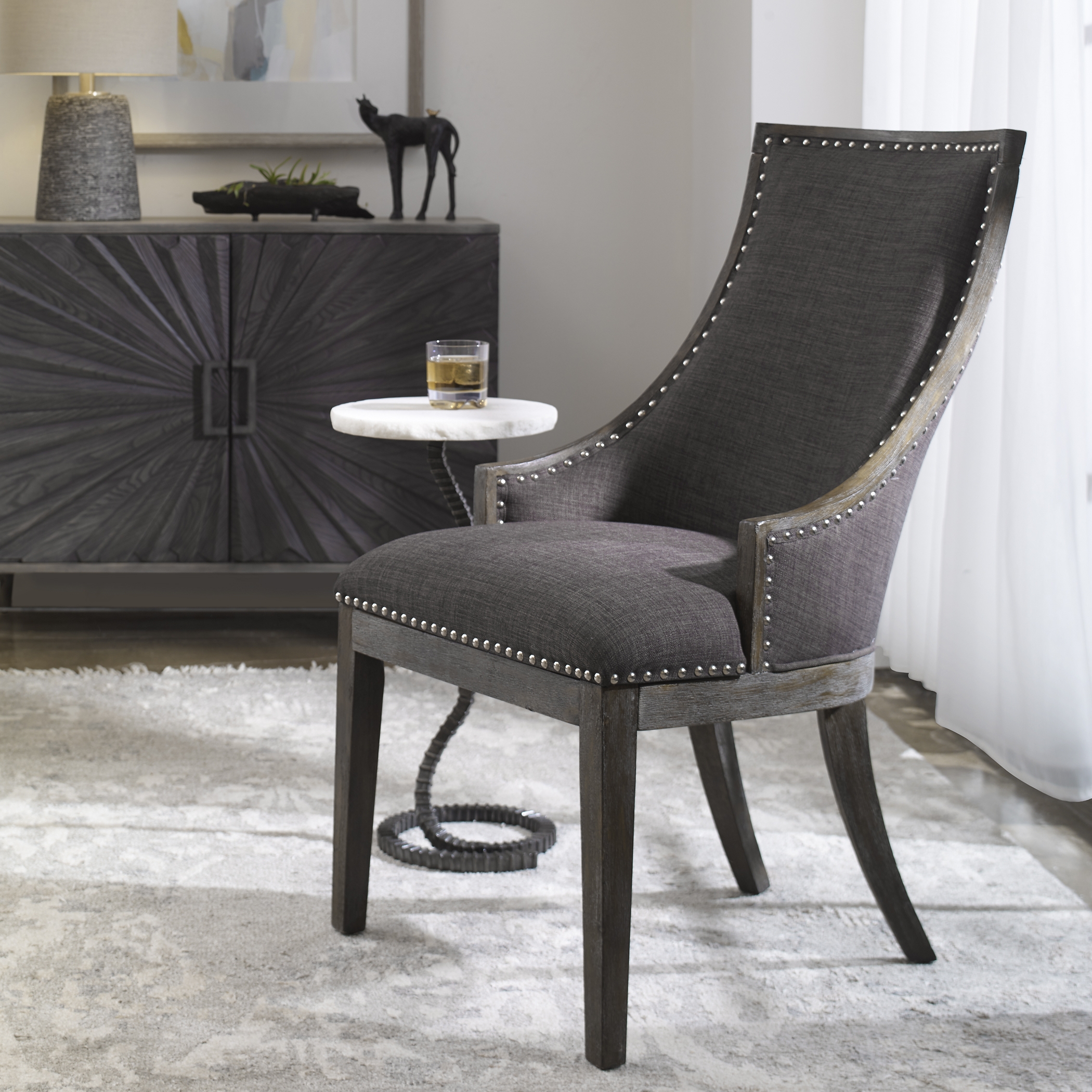 Aidrian Charcoal Gray Accent Chair - Image 1