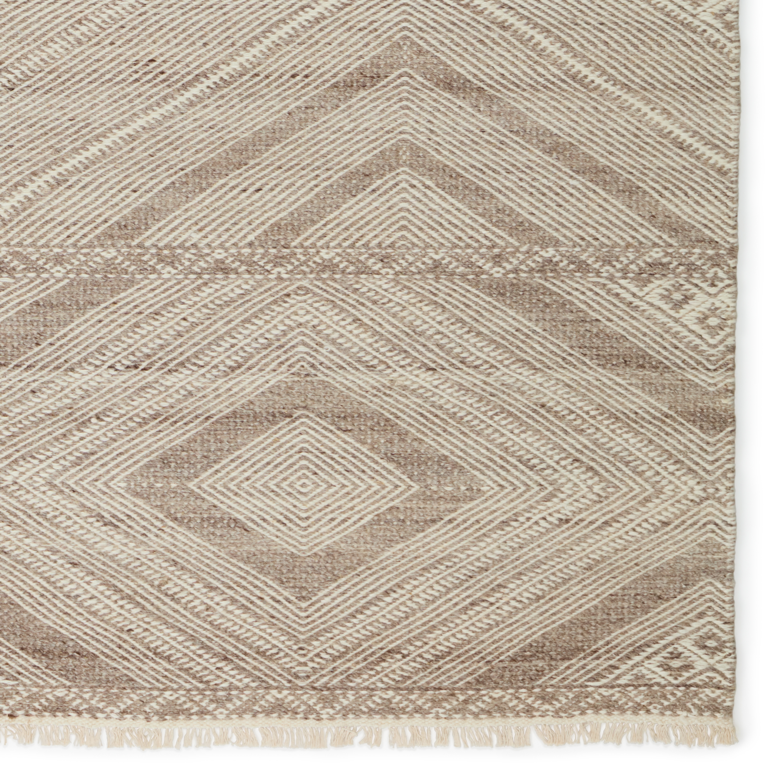 Suriya Handmade Tribal Taupe/ Cream Area Rug (8'X10') - Image 3