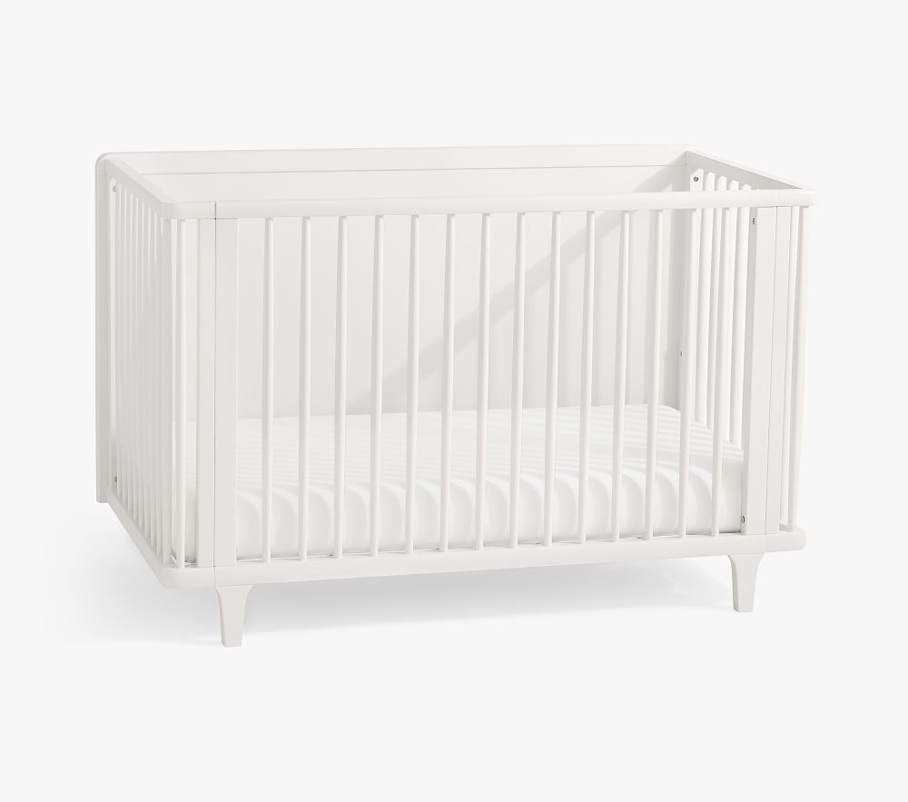 Dawson 4-in-1 Convertible Crib & Lullaby Supreme Mattress Set, Simply White, In-Home Delivery - Image 0