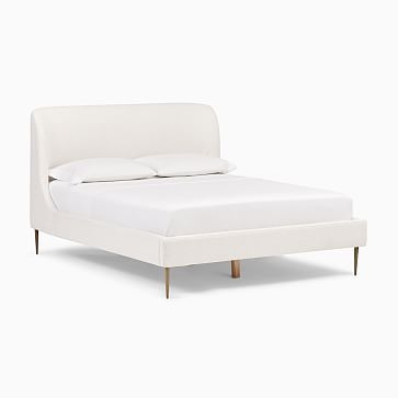 Lana Upholstered Bed, King, Yarn Dyed Linen, Weave, Alabaster - Image 2