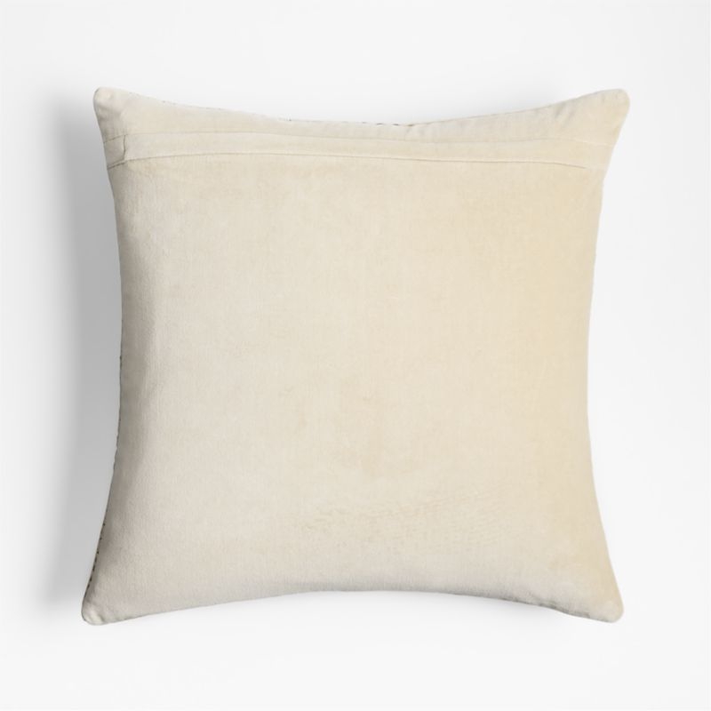 Sashiko Organic Cotton Velvet 20x20 Travertine Beige Throw Pillow with Down-Alternative insert - Image 6