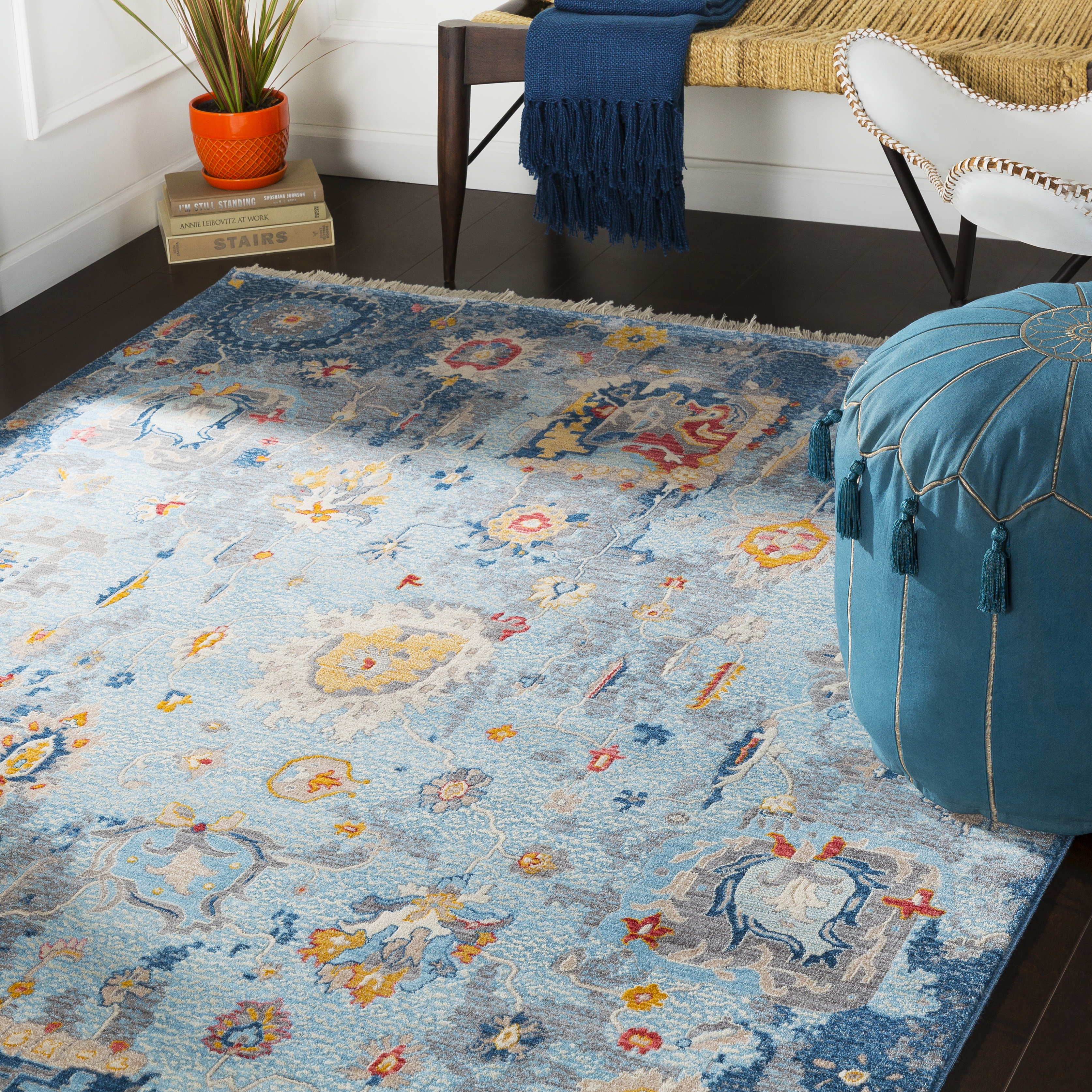 Ephesians Blue Indoor 9' x 12'10" Machine Woven Rug - Image 1
