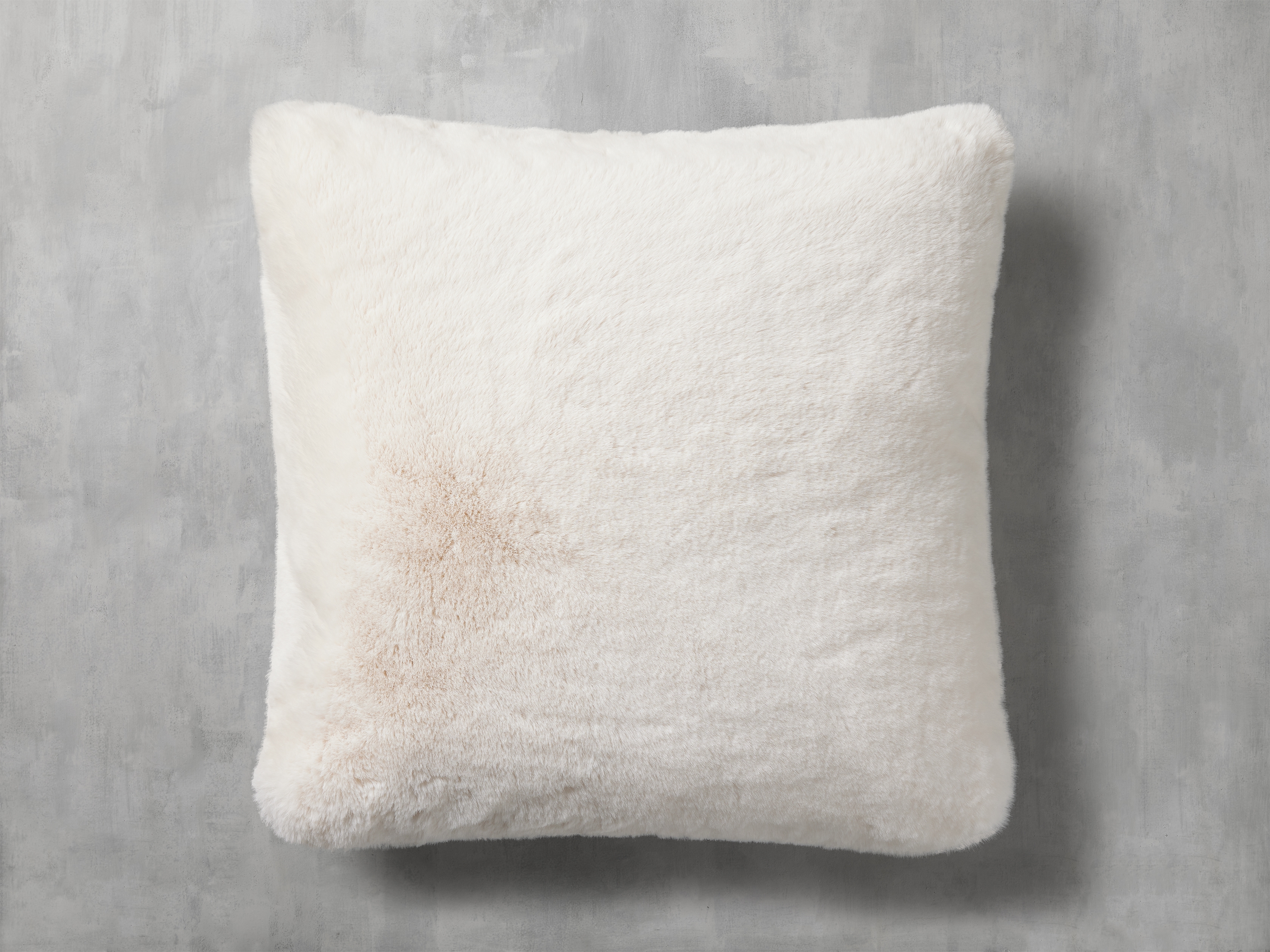 Faux Fur Rabbit Pillow Cover in White  Light Ivory - Image 0