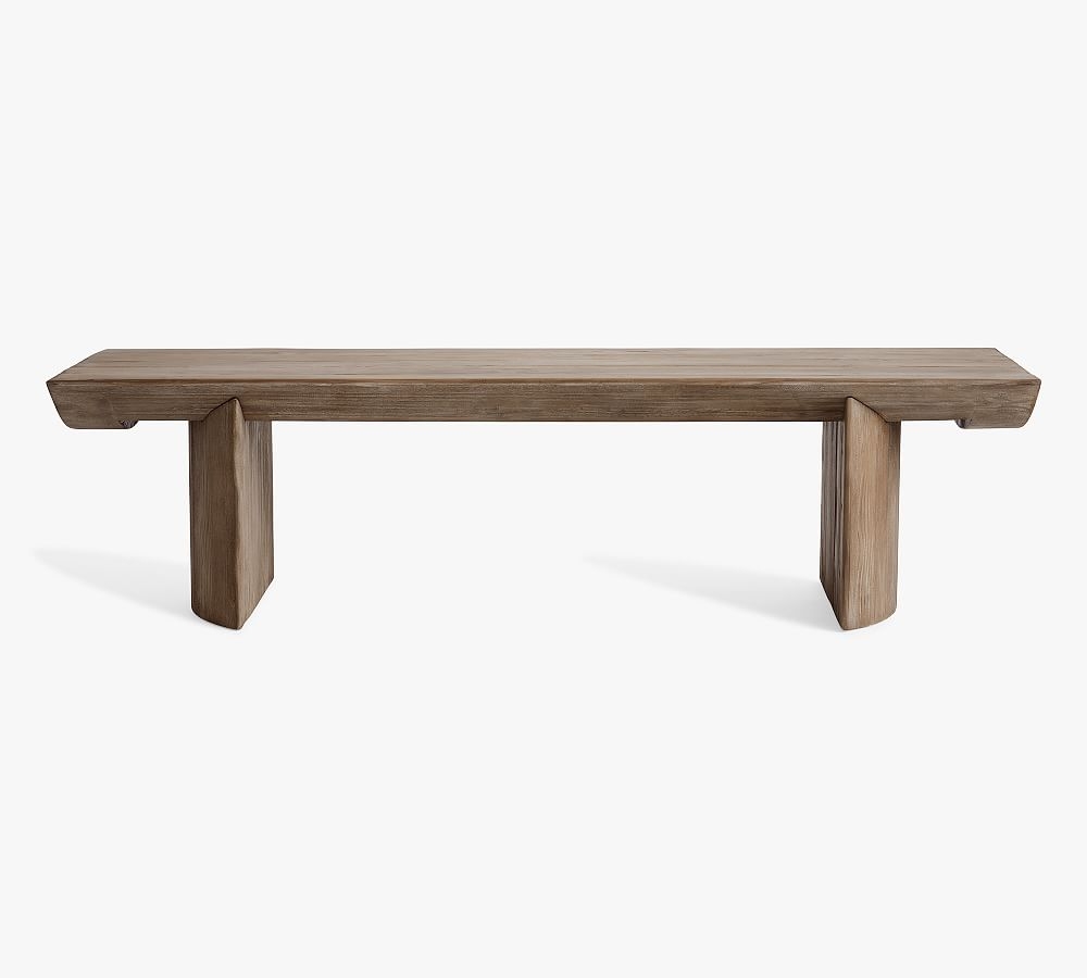 Pismo Reclaimed Wood Coffee Table, Rustic Light Gray, 65" - Image 0