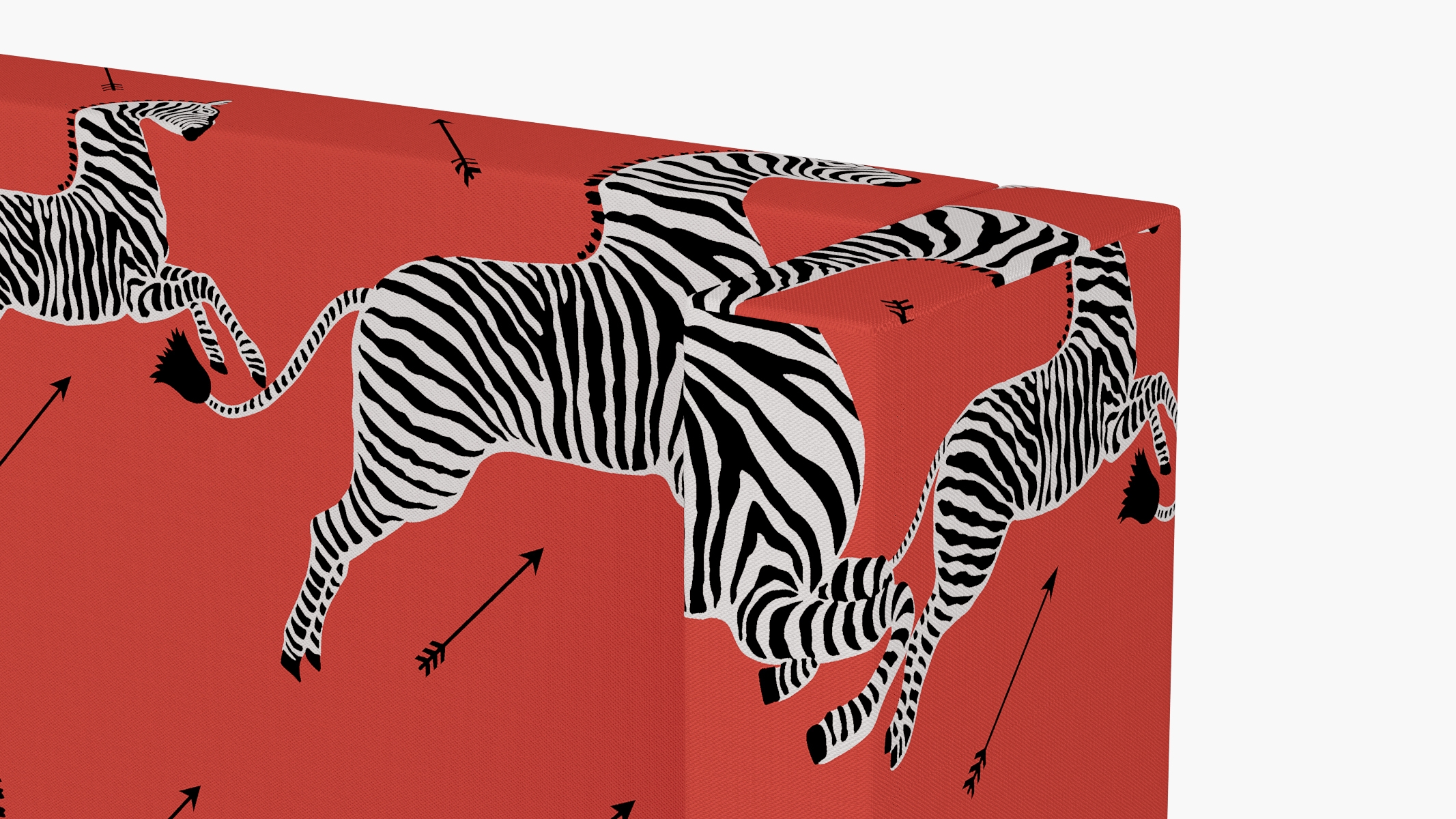Modern Wingback Headboard, Coral Zebra, Twin - Image 2