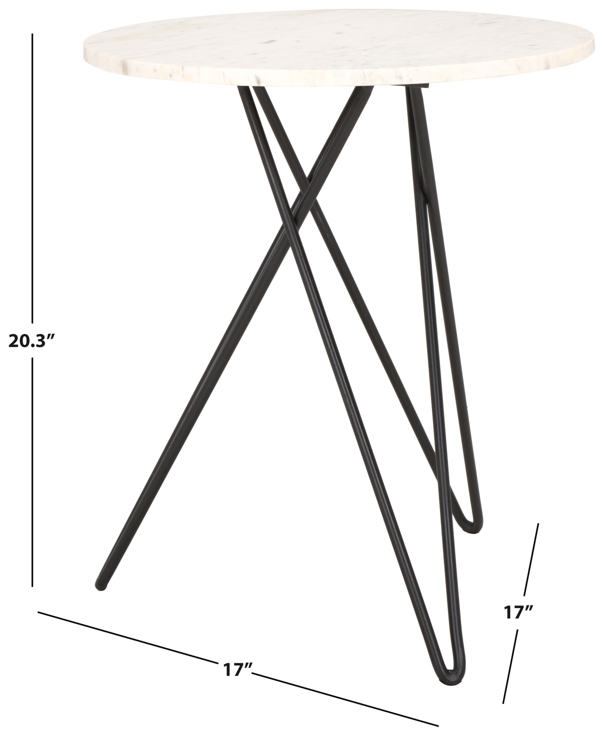Cade Marble Side Table - White Marble / Black - Safavieh - Image 8