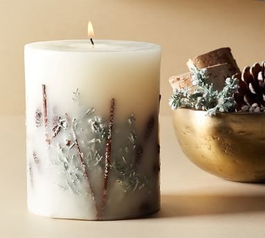Winter Spruce Scented Pillar Candle, Green, 4x4.5 - Image 3