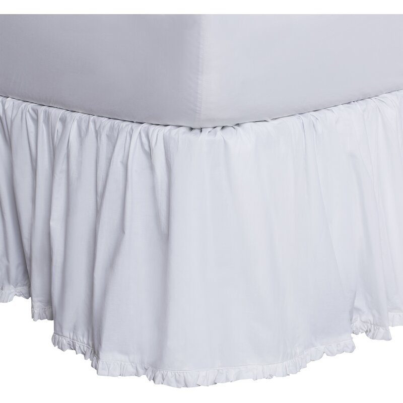 Pine Cone Hill Classic Ruffle Cotton 18" Bed Skirt Size: Twin, Color: White - Image 0
