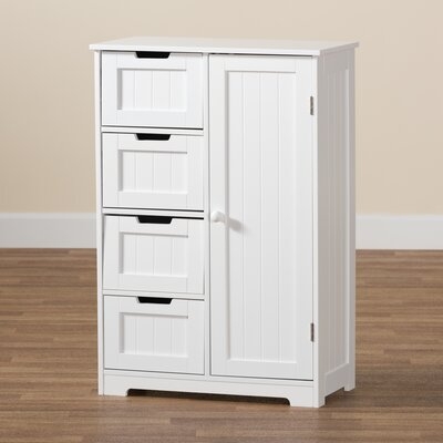 Guisselle Modern And Contemporary White Finished Wood 4-Drawer Bathroom Storage Cabinet - Image 0