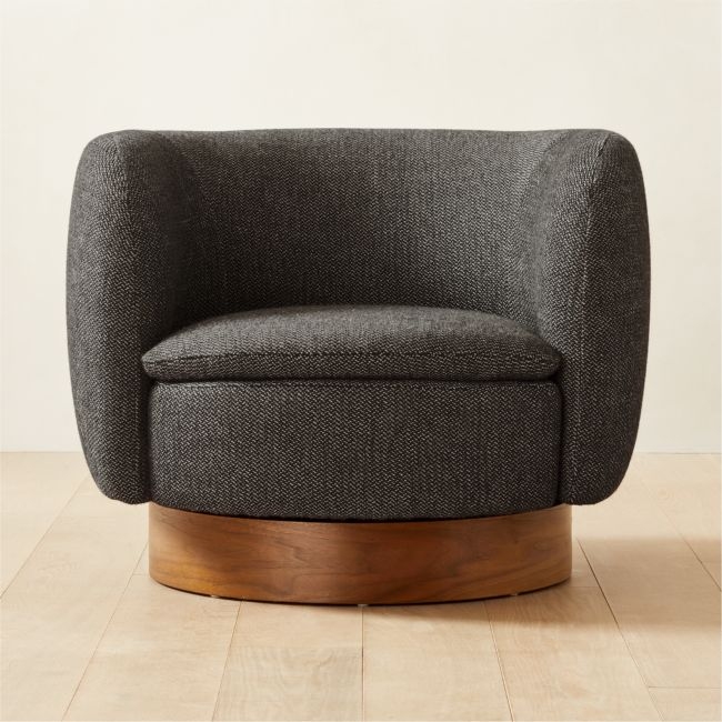 Muir Grey Woven Swivel Chair - Image 1