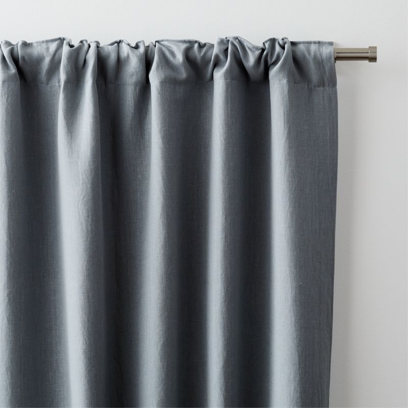 Mist Blue EUROPEAN FLAX ™-Certified Linen Window Curtain Panel 52"x84" - Image 4