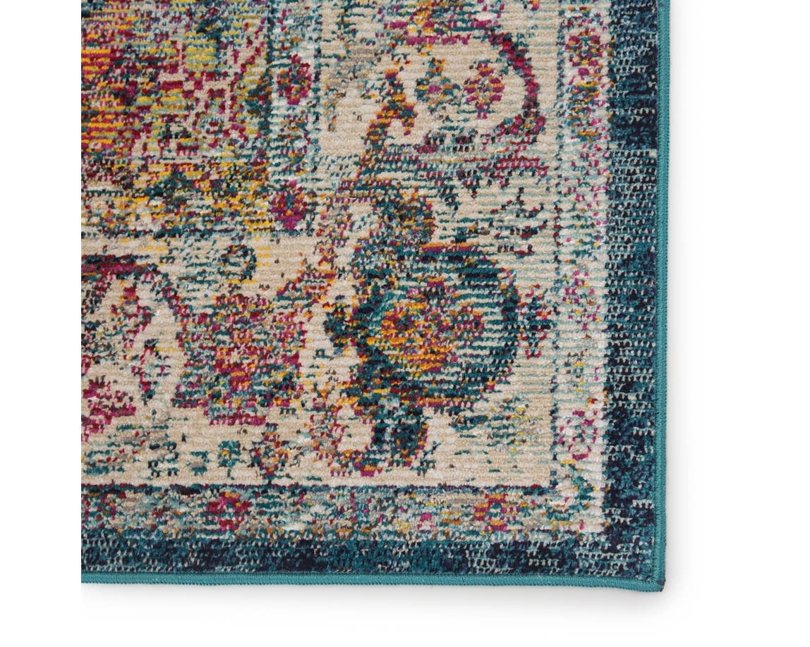 Peridot Area Rug, Teal & Red, 7'10" x 9'10" - Image 3