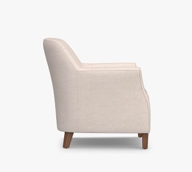SoMa Newton Upholstered Armchair, Polyester Wrapped Cushions, Performance Everydayvelvet(TM) Smoke - Image 4