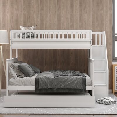 Heimo Twin Over Full Solid Wood Standard Bunk Bed With Trundle by  Harriet Bee - Image 0