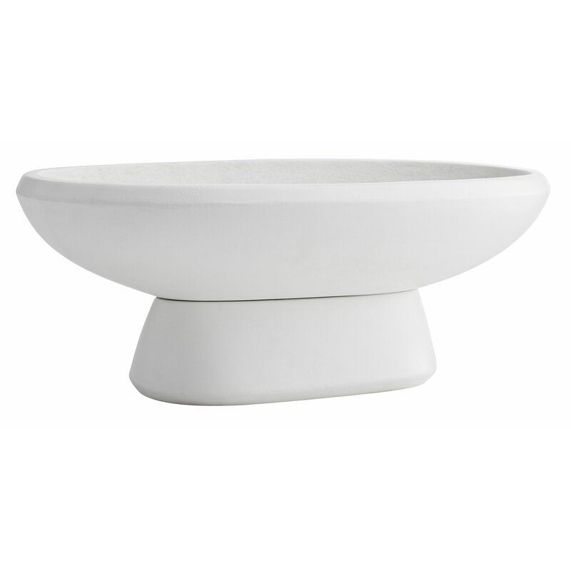 ARTERIORS Chelsea Concrete Oval Farmhouse Decorative Bowl in White - Image 0