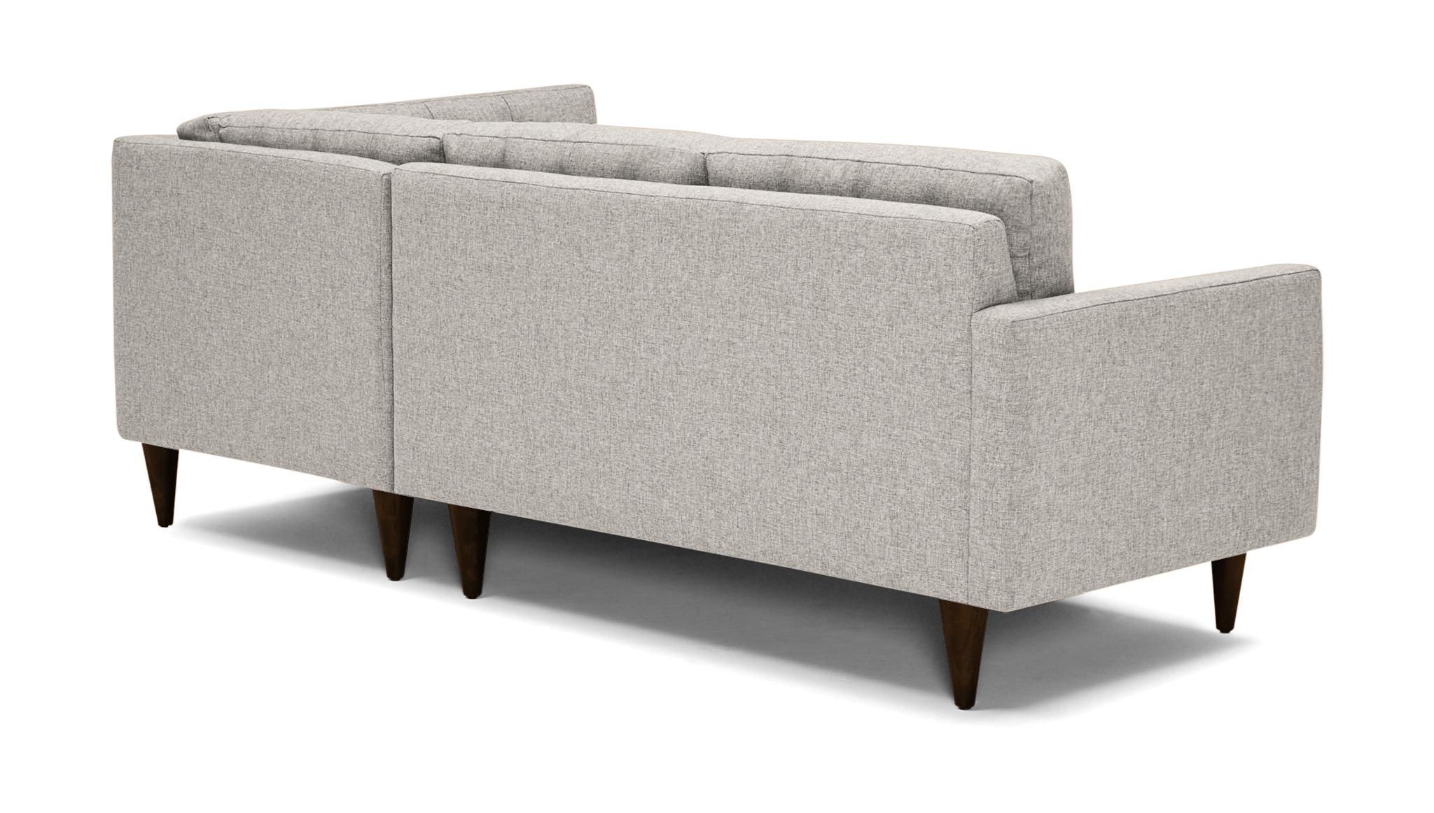 Beige/White Eliot Mid Century Modern Apartment Sectional with Bumper - Lucky Divine - Mocha - Left - Image 2