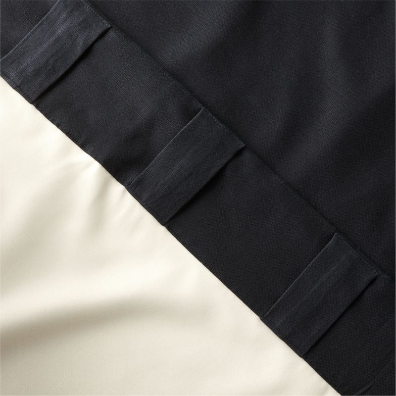 Basketweave Black Blackout Window Curtain Panel 48"x84'' - Image 4