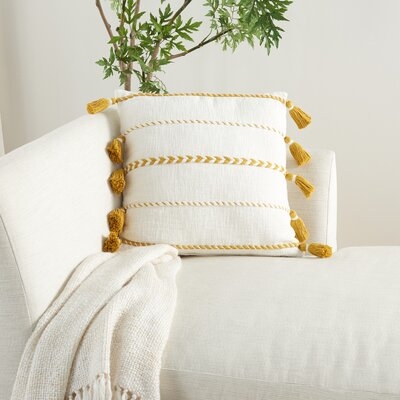 Square Cotton Pillow Cover and Insert - Image 0