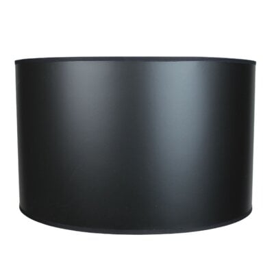 11" H X 18" W Drum Lamp Shade -  (Spider Attachment) In Paper Black W/ Gold Lining - Image 0