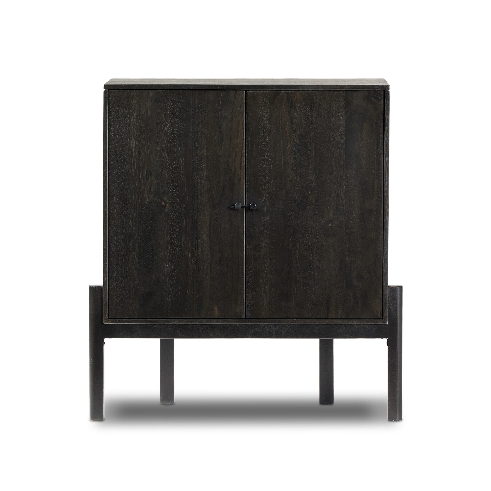 Reza Bar Cabinet - Worn Black Parawood - Image 2